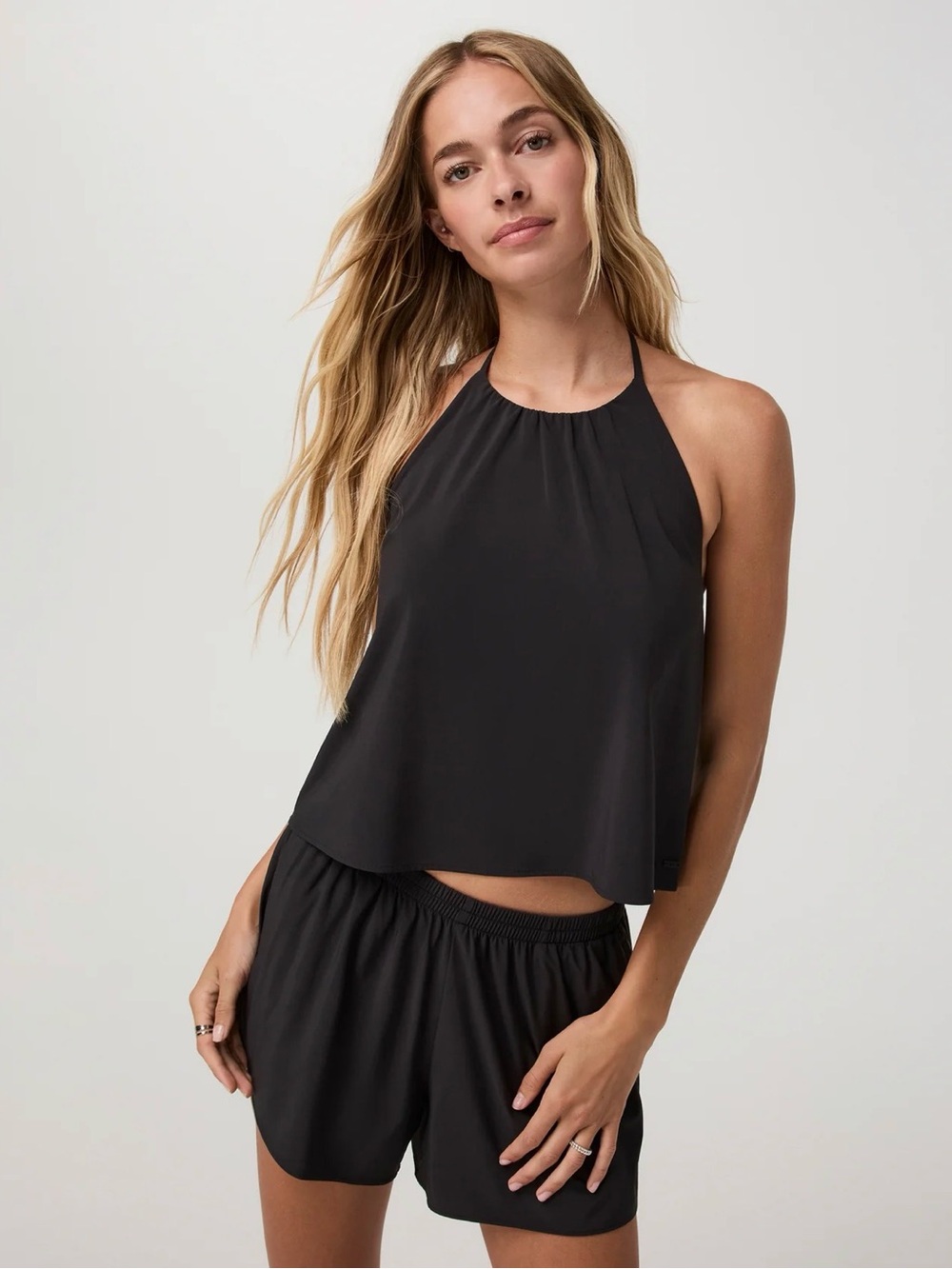 Vuori Black Halter Top Large